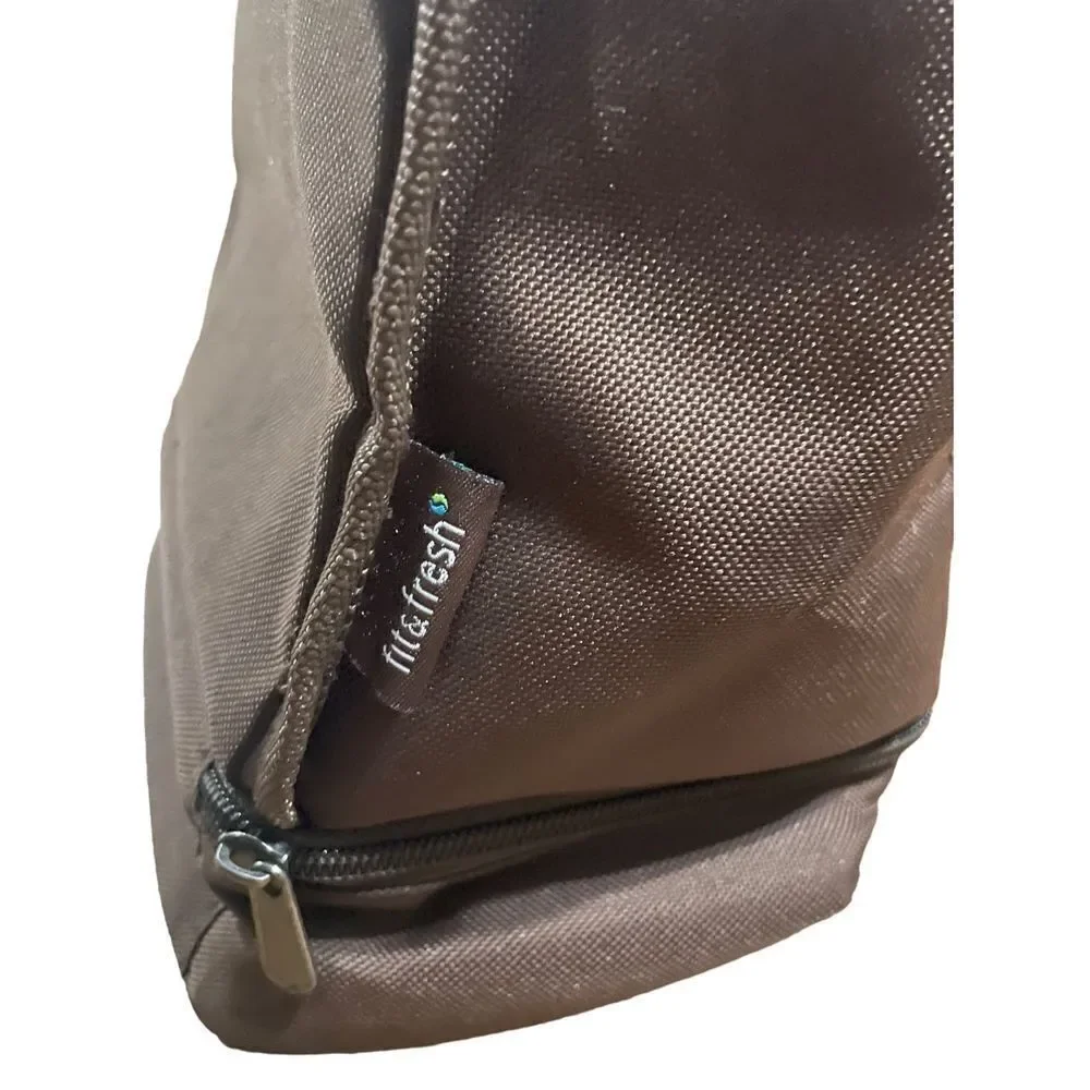 fit&fresh insulated camo brown lunch bag‎